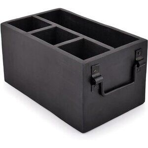 Mango Wood Flatware Caddy Utensil Holder with Napkin Holder Kitchen Organizer